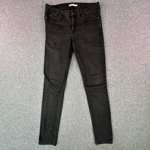 Levi's Jeans Womens 29 711 Skinny Black Stretch Denim Mid Rise W29 L32 Excellent